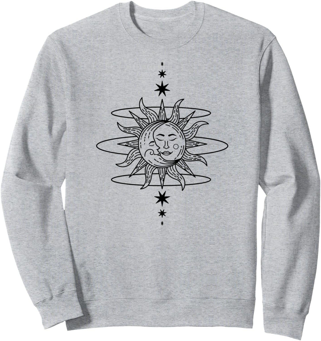 Sun Moon Celestial Minimalist Modern Art Sweatshirt