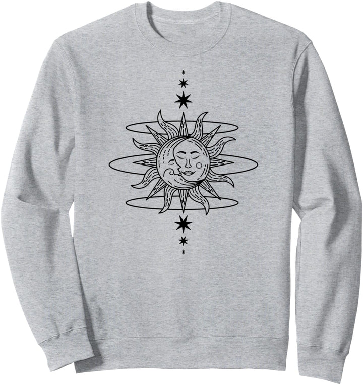 Sun Moon Celestial Minimalist Modern Art Sweatshirt