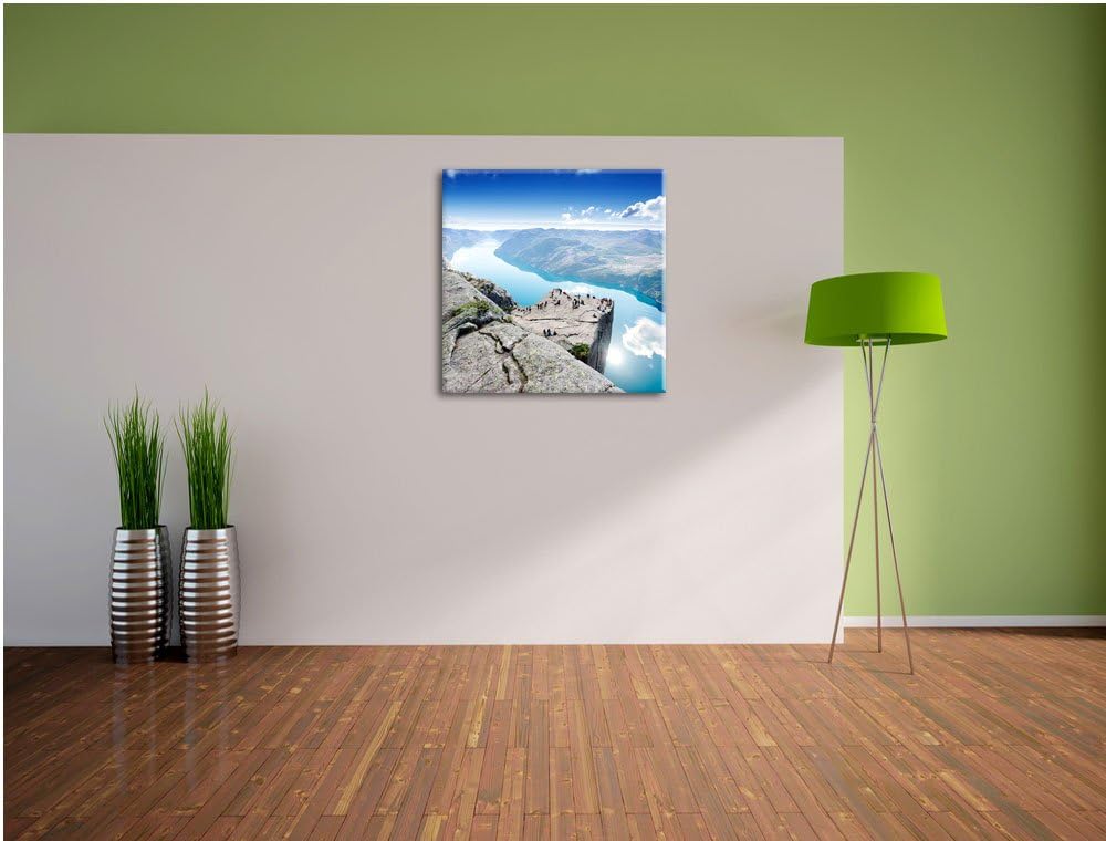 Pixxprint Preikestolen Lysefjord Norwegen als Leinwandbild/Grösse: 70x70 cm/Wandbild/Kunstdruck/fert