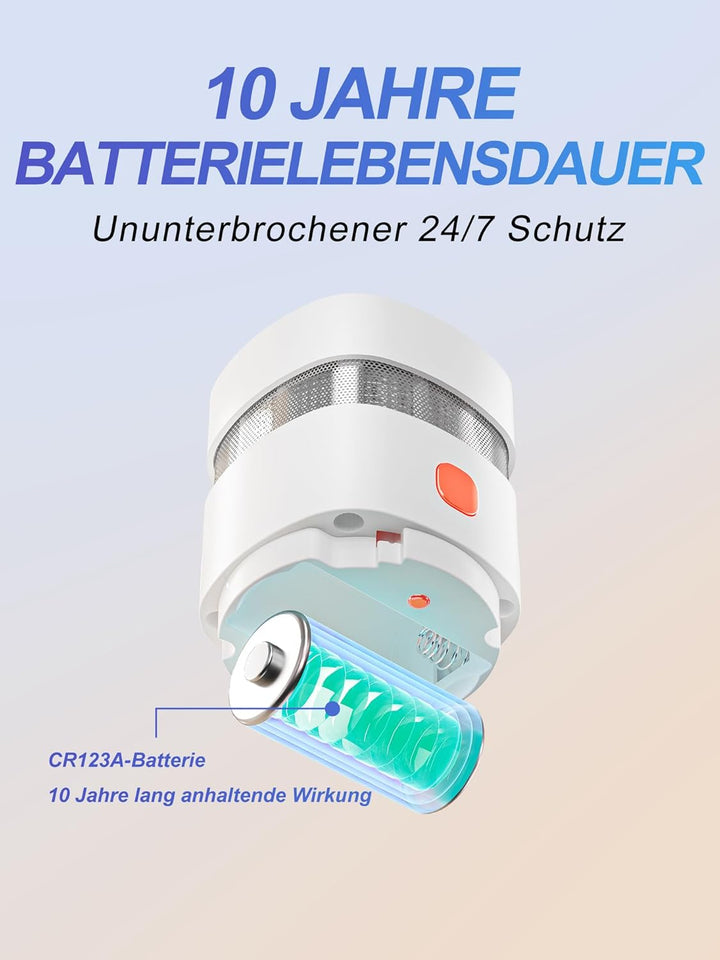 HEIMAN Mini Rauchmelder Feuermelder mit 10 Jahren Batterielaufzeit Brandmelder,TÜV und EN14604 Zerti