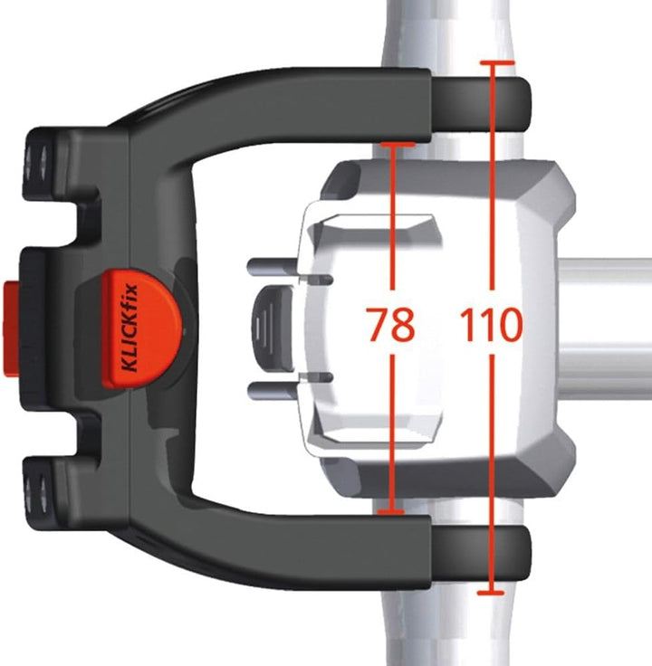 KLICKfix Zubehör Lenkeradapter E, Schwarz (Model 0211EB), One Size Ohne Schloss Single, Single