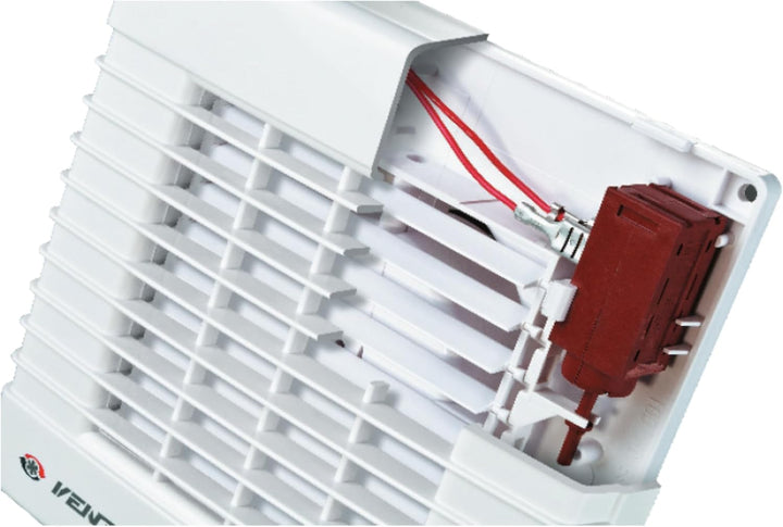 VENTS Axialer Abluftventilator für Wände MA 100 VT mit Zugschalter & Nachlauf