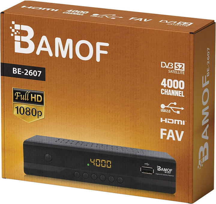 Bamof BE-2607 Digital Satelliten Sat Receiver - (HDTV, DVB-S/S2, HDMI, SCART, 2X USB 2.0, Full HD 10