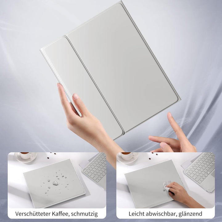 Vobafe Hülle mit Tastatur für iPad Air 13 Zoll 2025 M3/2024 M2, iPad Pro 12.9 (3. 4. 5. 6. Gen), QWE