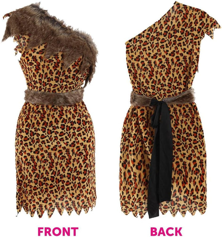 I LOVE FANCY DRESS LTD Paare Caveman &amp; HÖHLENFRAU-KOSTÜM, AUFBLASBAR, Club Leopard Print Kleid, GÜRT