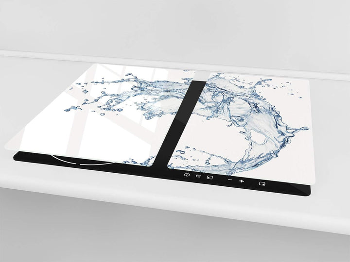Küchenbrett aus Hartglas und Induktionskochplattenabdeckung – Schneideplatten SINGLE mit 60 x 52 cm