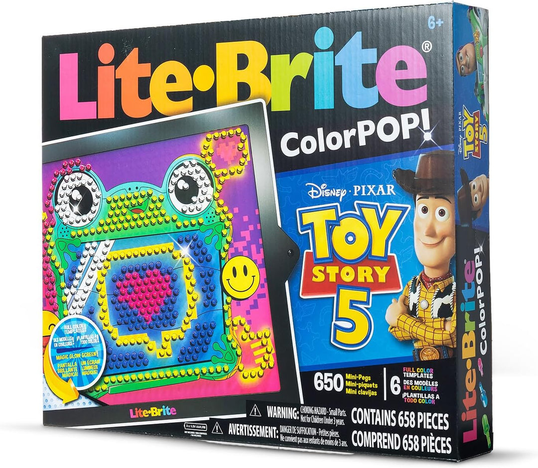 Basic Fun Lite Brite ColorPOP Toy Story 5 Light Up Kunstset mit 650 Mini-Stiften HD-Bildschirm und F