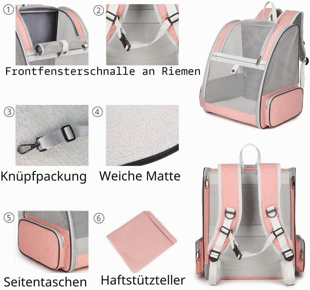 Haustier-Rucksack für Hunde, Katzen, Welpen, Vollständig Belüftetes Netzgewebe, von Fluggesellschaft