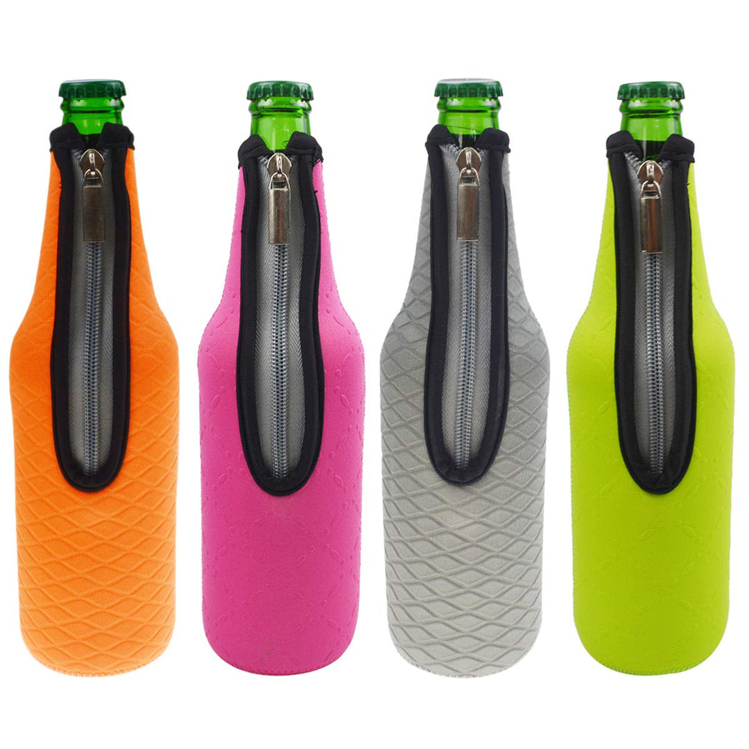 Orchidtent 4 Stück 17,6 Oz (500ml) Neopren Isoliert Klappbar Bierflaschen Kühler, Insulated Neopren-