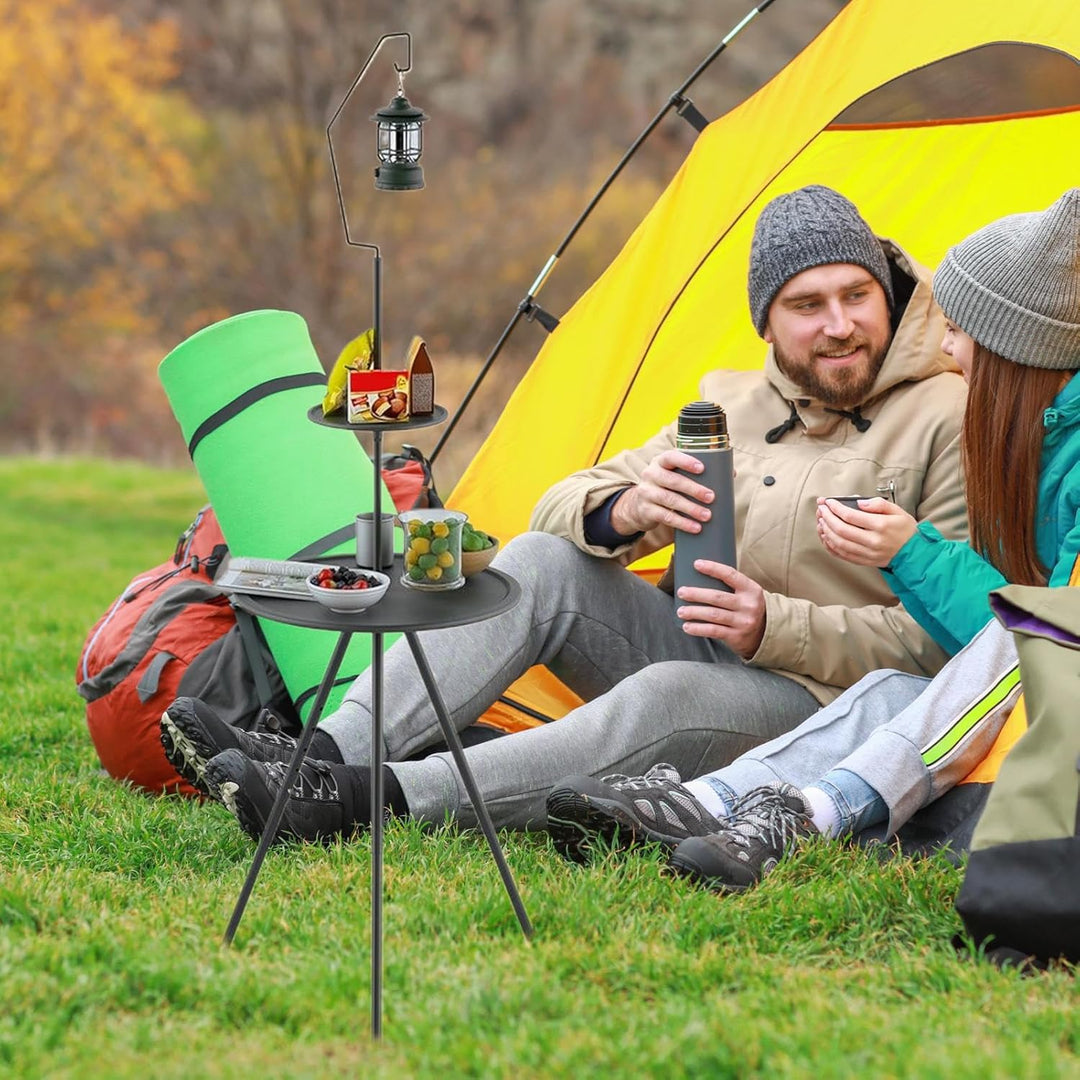 Generisch Klapptisch Camping,Campingtisch Mit Lampenhalterung Und Dreieckigem Gestell | Kompaktes De