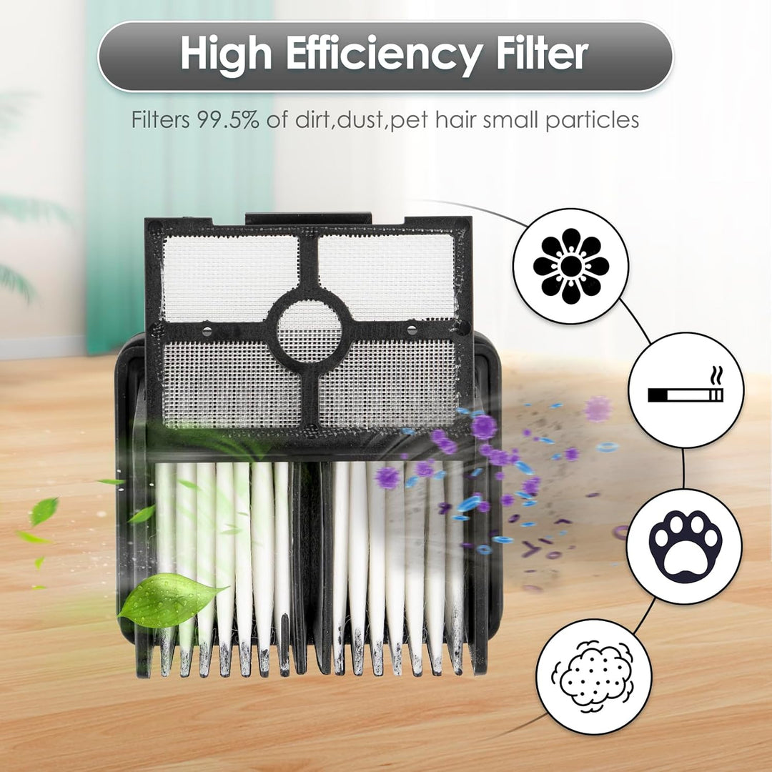 (4 Stück) H15 Pro Ersatz bürstenrollen und HEPA-Filter kompatibel mit Dreame H15 Pro/ H15 Mix/ H12 P
