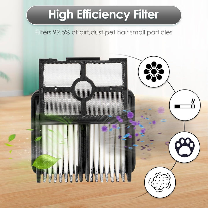 (4 Stück) H15 Pro Ersatz bürstenrollen und HEPA-Filter kompatibel mit Dreame H15 Pro/ H15 Mix/ H12 P
