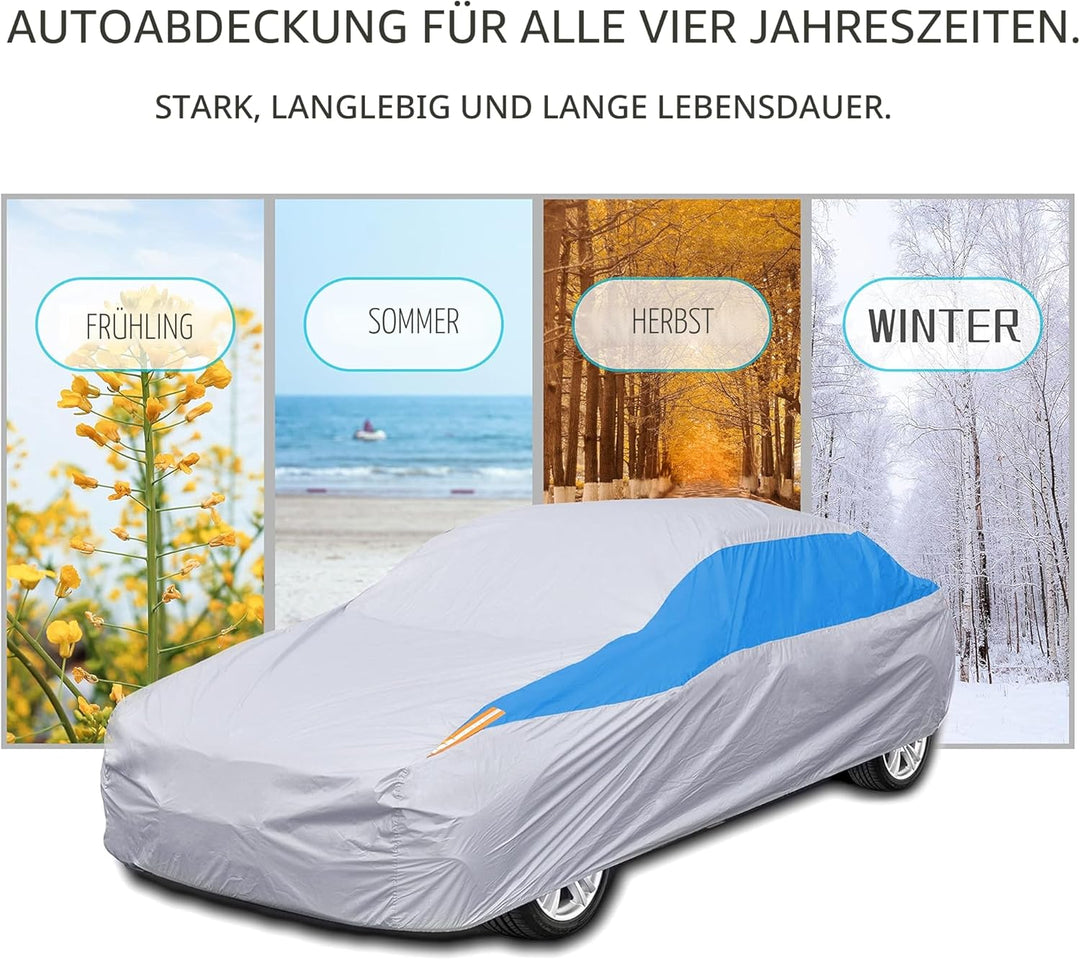 FSGRICH Abdeckung für Auto, wasserdicht, UV-beständig, staubdicht, Kratzfest, Schnee im Freien…, Sil