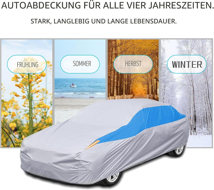 FSGRICH Abdeckung für Auto, wasserdicht, UV-beständig, staubdicht, Kratzfest, Schnee im Freien…, Sil