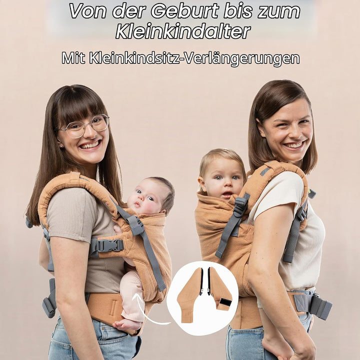 Boba X Babytrage Neugeborene ab Geburt (3-20 kg) - Hüftfreundliche Baby- &amp; Kindertrage mit verstellb