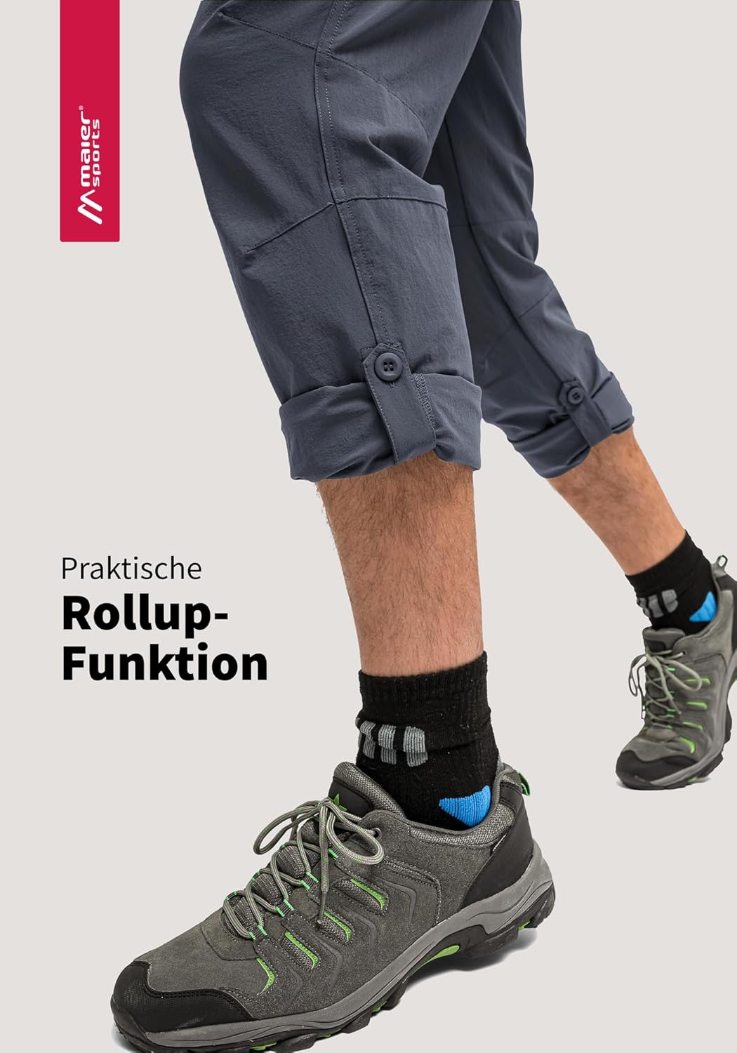 Maier Sports Herren Outdoorhose Nil, funktionale Wanderhose, atmungsaktive Trekking-Hose mit Rollup-