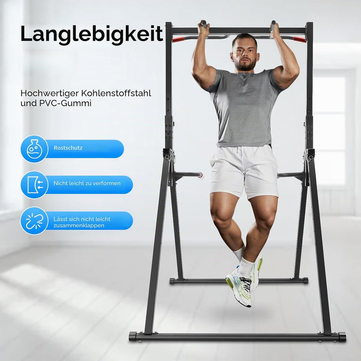 Dip Stange| Klimmzugstange Freistehend| Klimzugststange| 200kg Tragkraft | Höhe 1,75-2,3m einstellba