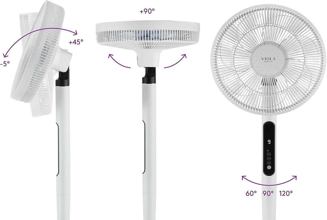 VIOLA Leiser Standventilator mit Fernbedienung, leistungsstarker digitaler Motor, geringer Stromverb