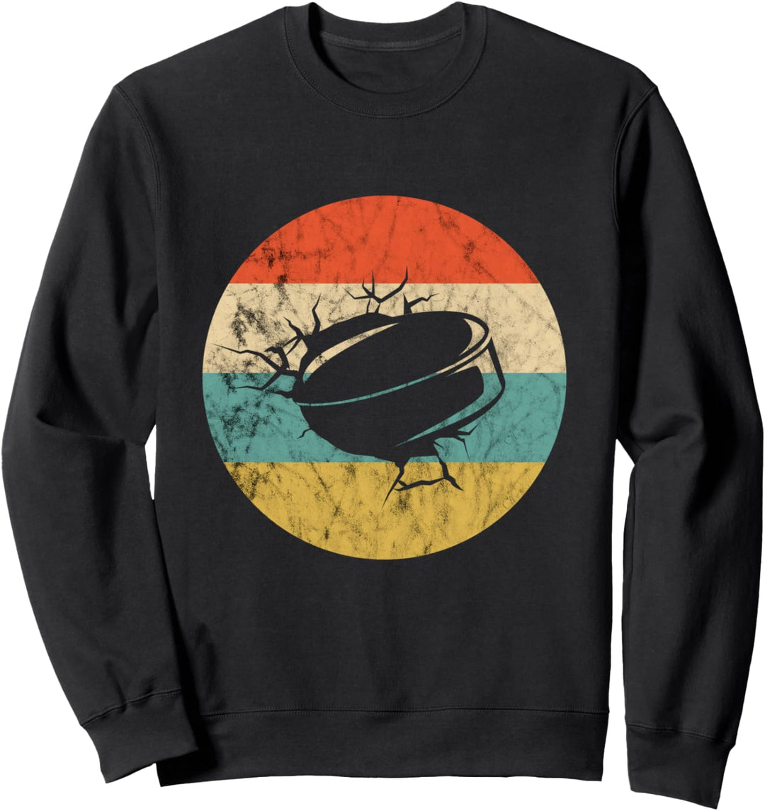 Eishockey Puck Retro Vintage Sunset Sport Spiel Eishockey Sweatshirt