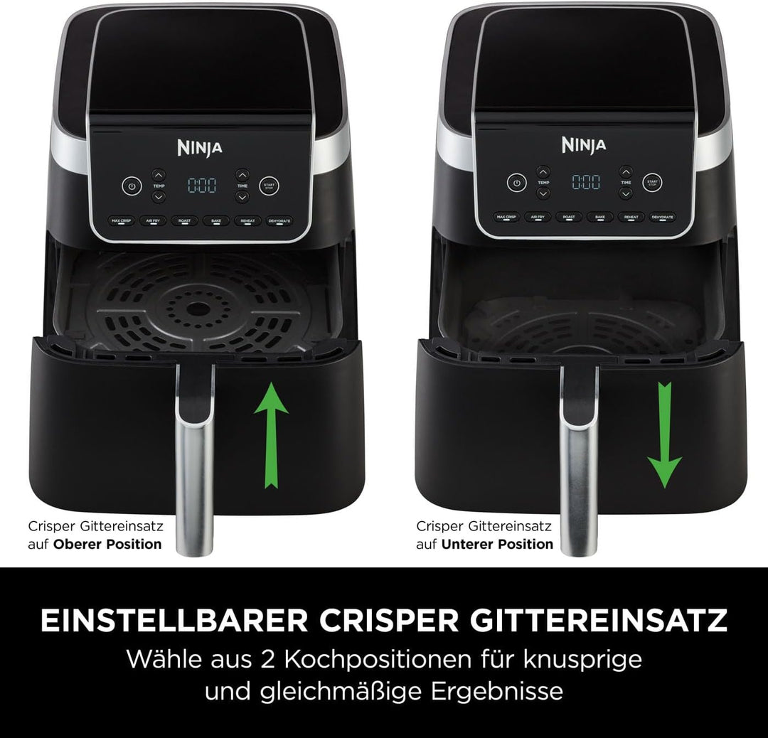 Ninja Air Fryer Heissluftfritteuse MAX PRO, 6,2L Airfryer, Antihaftbeschichtung, spülmaschinenfester