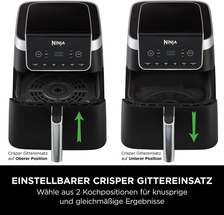 Ninja Air Fryer Heissluftfritteuse MAX PRO, 6,2L Airfryer, Antihaftbeschichtung, spülmaschinenfester