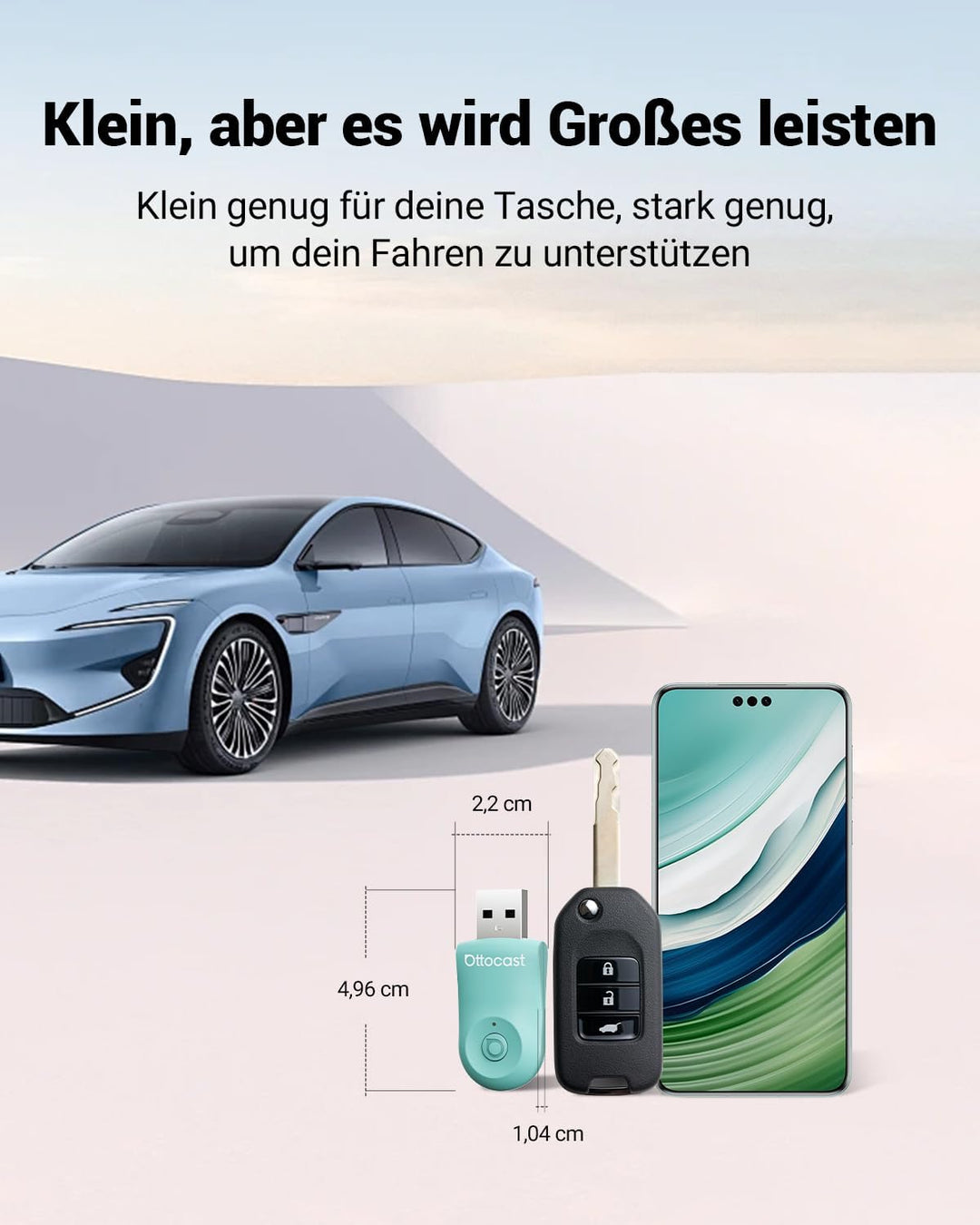2025 Verbesserter 2-in-1 Wireless CarPlay &amp; Android Auto Adapter, OTTOCAST MINI Kabelloser CarPlay A