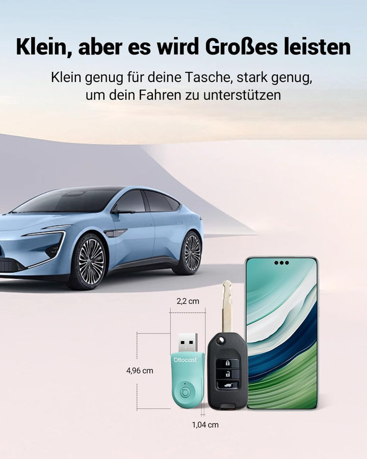 2025 Verbesserter 2-in-1 Wireless CarPlay &amp; Android Auto Adapter, OTTOCAST MINI Kabelloser CarPlay A