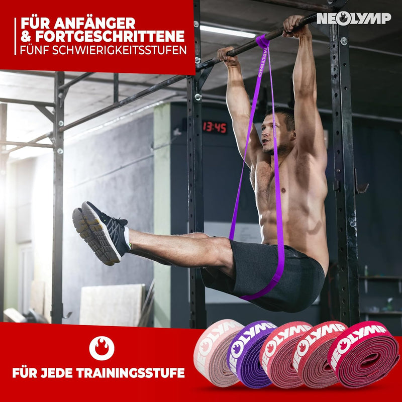 NEOLYMP Fitnessbänder aus Baumwolle – Waschbare Resistance Bands - Widerstandsbänder für Fitness & M