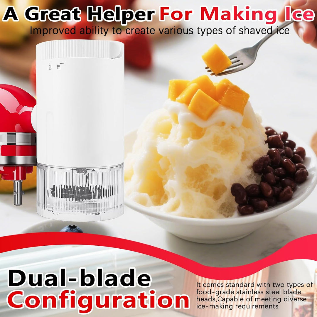 Rasiereis Aufsatz für Kitchen Aid Standmixer, Zubehör für Eismaschine mit 8 Eisformen, Rasiereis Auf