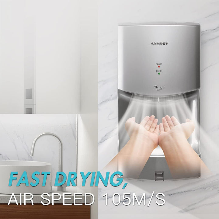 anydry 2630TS Automatischer Händetrockner Elektrisch Für Wandmontage,Mit Ablaufwanne,ABS