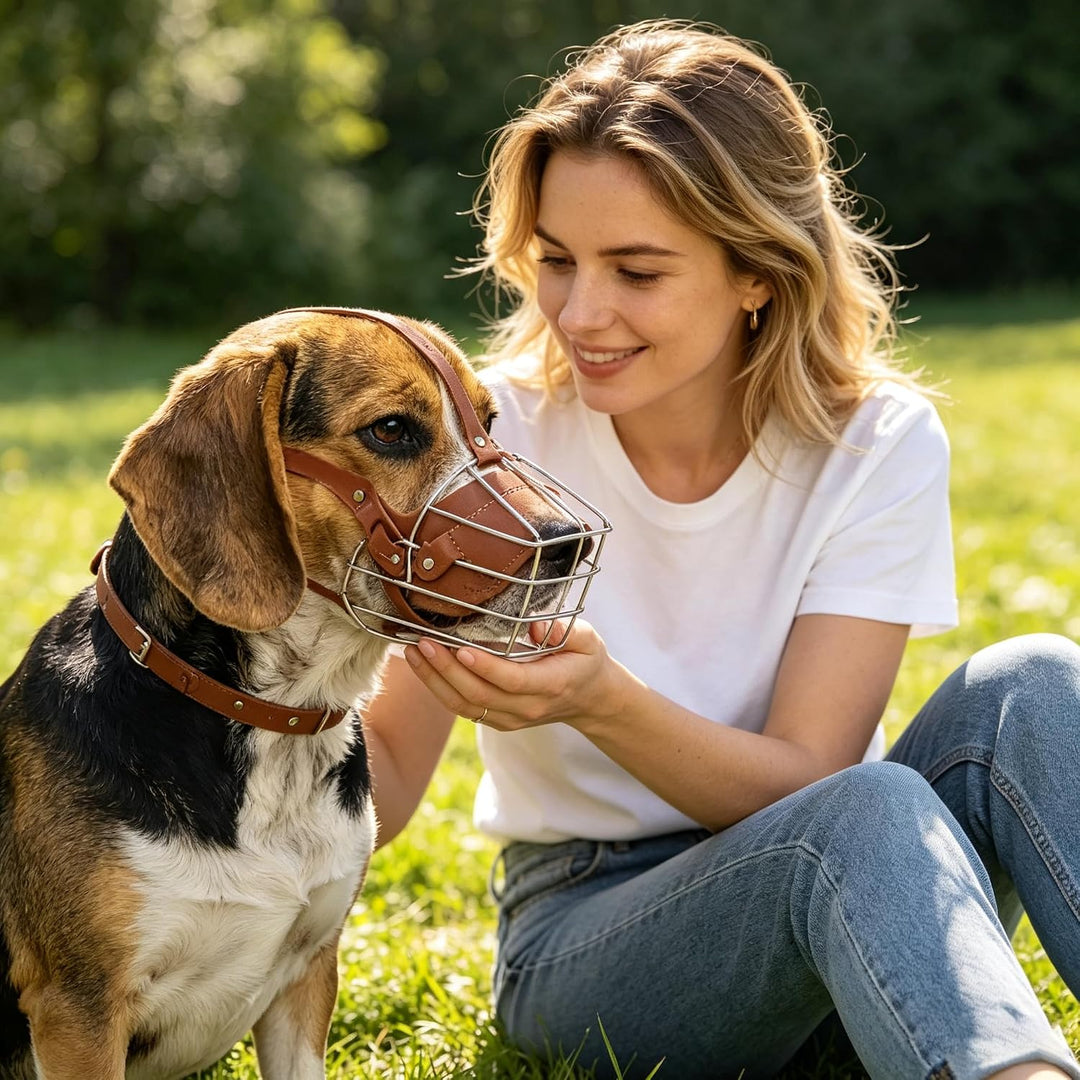 PETCUTE Hund Maulkorb Metall Maulkorb Hundemaulkorb Anti Beissen Bellen Fressen Beisskorb Sicherheit