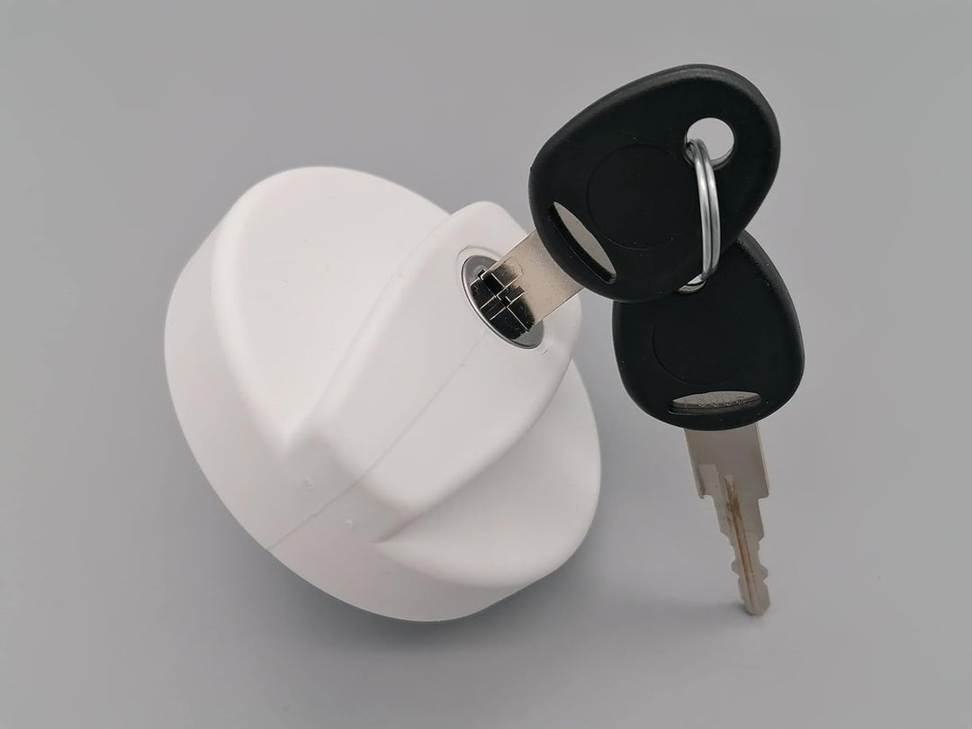 CR-MOESANCO Wassertankdeckel für Wohnwagen mit 2 Schlüsseln für Wohnwagen oder Camper FAC, Weiss