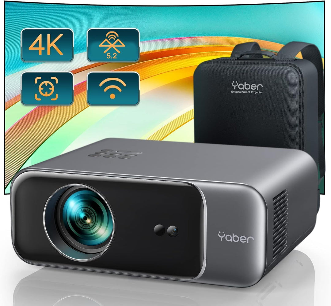Beamer, [Autofokus/Trapezkorrektur] WiFi6 Bluetooth 1080P Full HD Beamer Heimkino Unterstüt 4K Video