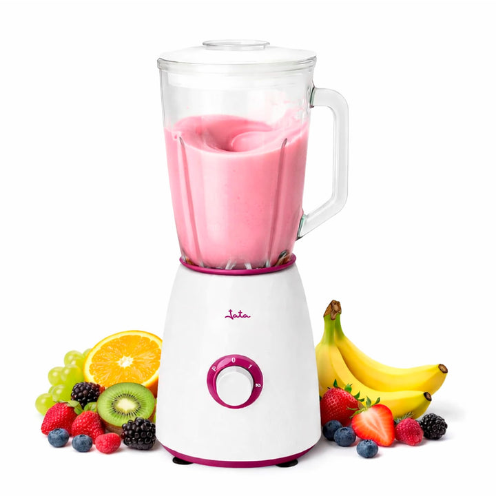 JATA BT265 Standmixer mit 2 Geschwindigkeitsstufen + Pulse, abnehmbarer Krug 1,5 l, 1300 W, Eiszerkl