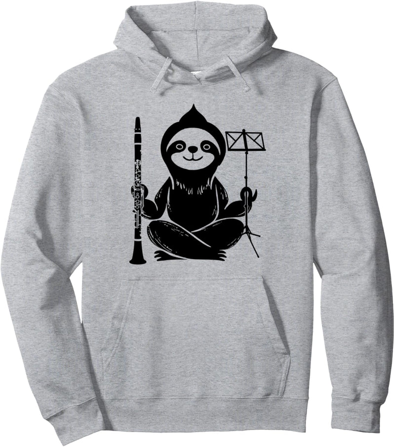 Faultier Notenständer Klassische Musik-Klarinette Pullover Hoodie