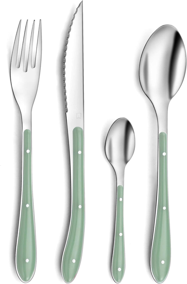 Amefa Besteck Bistro 1-2-3, Tafelbesteck für 6 Personen, 18/0 Edelstahl mit Kunststoffgriff in Trend