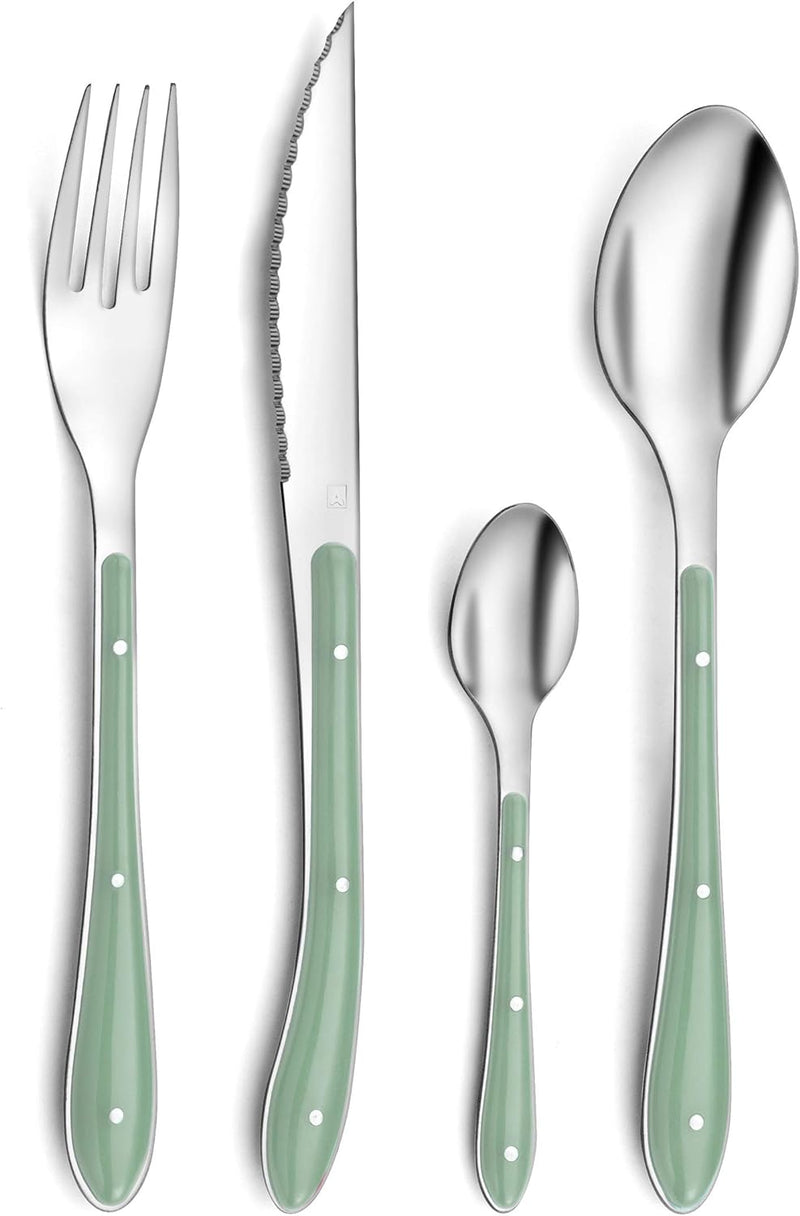 Amefa Besteck Bistro 1-2-3, Tafelbesteck für 6 Personen, 18/0 Edelstahl mit Kunststoffgriff in Trend