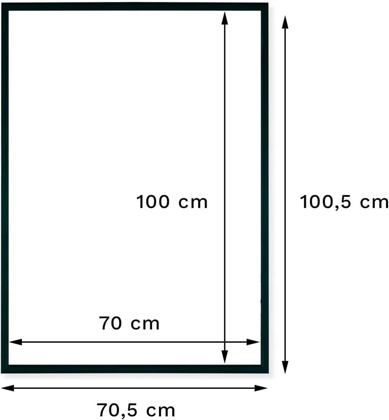 RAWWEST.BIS Alu Bilderrahmen – 70x100 cm Plakatrahmen, Alurahmen mit Plexiglas-Antireflex Rahmen aus