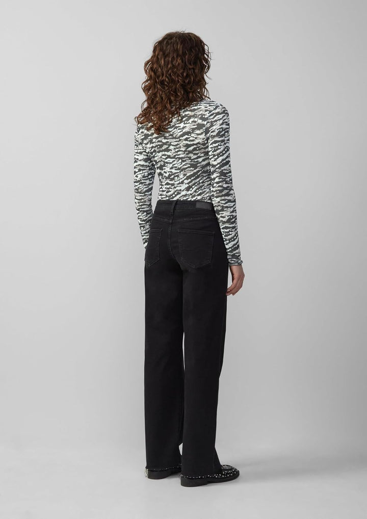 QS Leicht transparentes Longsleeve mit All-Over-Print L 99a4_schwarz, L 99a4_schwarz