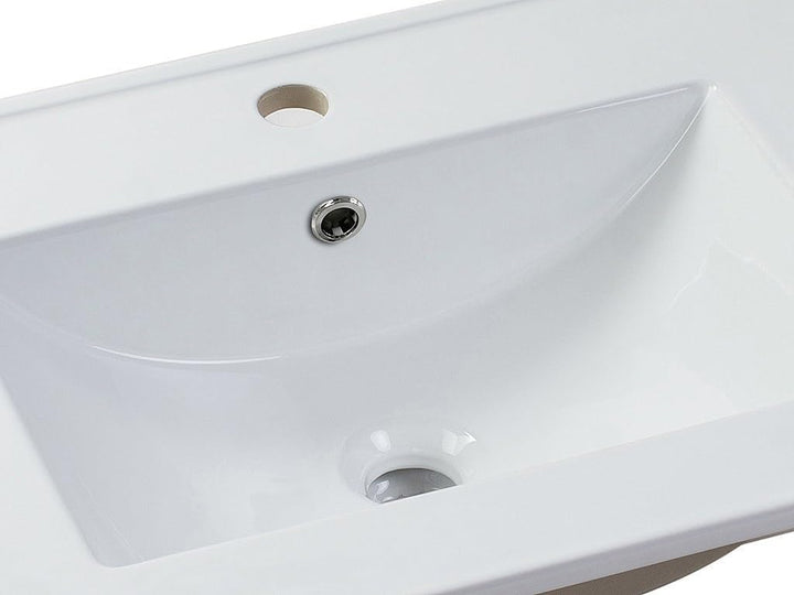Vente-unique - Waschbecken rechteckig - 61 x 46,5 cm - Keramik - Weiss - MOTIAC