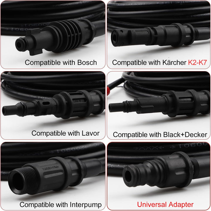 10M Rohrreinigungsschlauch 180bar 60°C Rohrreinigungsset inkl 5 Adapter für Kärcher/Lavor/Interpump/