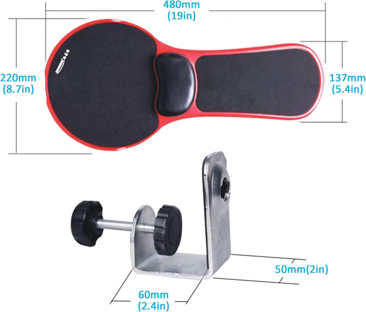 LL-COEUR Ergonomische Mausarmhalterung mit Handgelenkstütze Verstellbar Armablage Handgelenkauflage