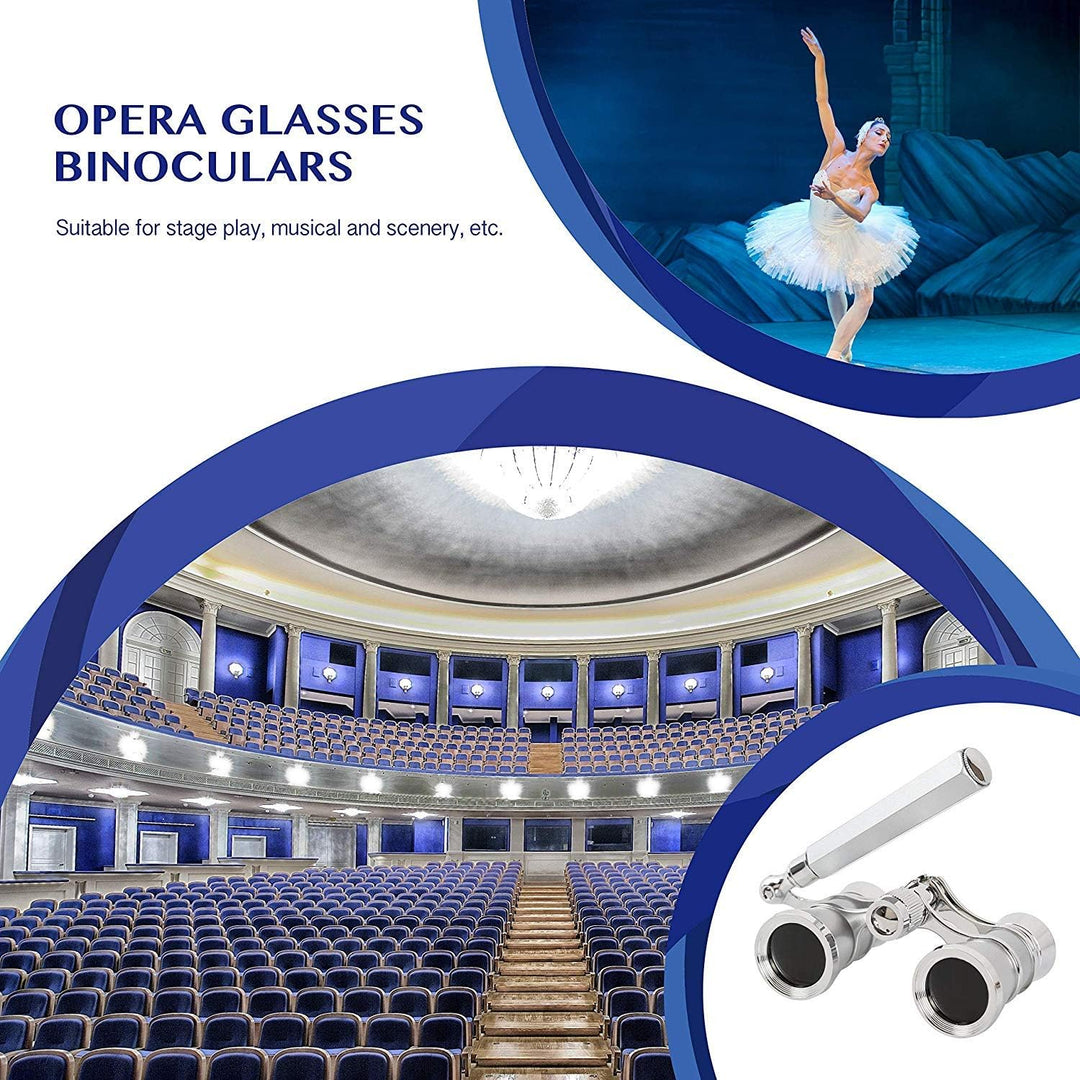 Aomekie Opernglas Theaterglas mit ausziehbarem Griff 3X Vergrösserung für Theater Konzert Pferderenn