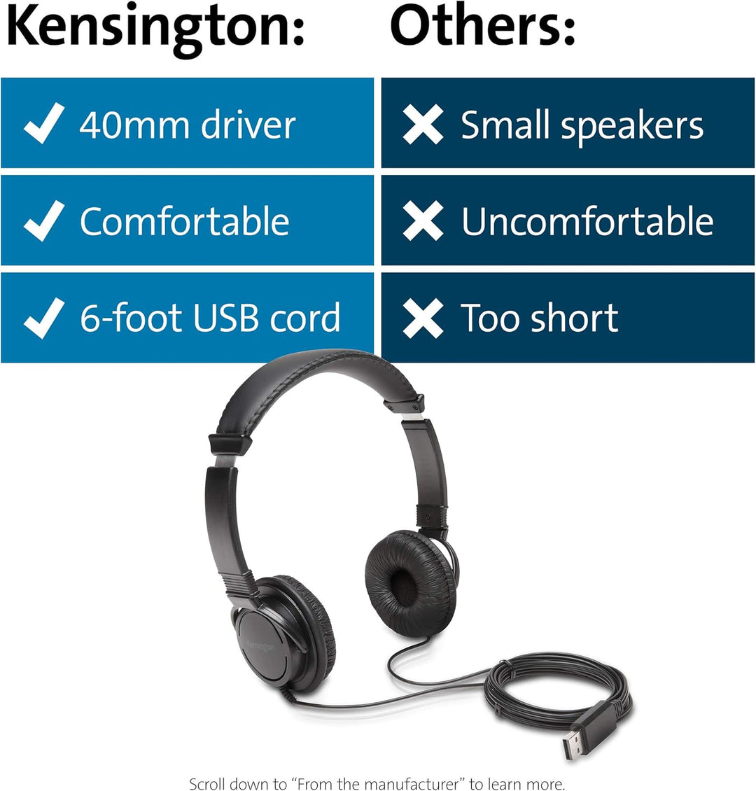 Kensington USB-A HiFi-Kopfhörer (K97600WW), USB-A