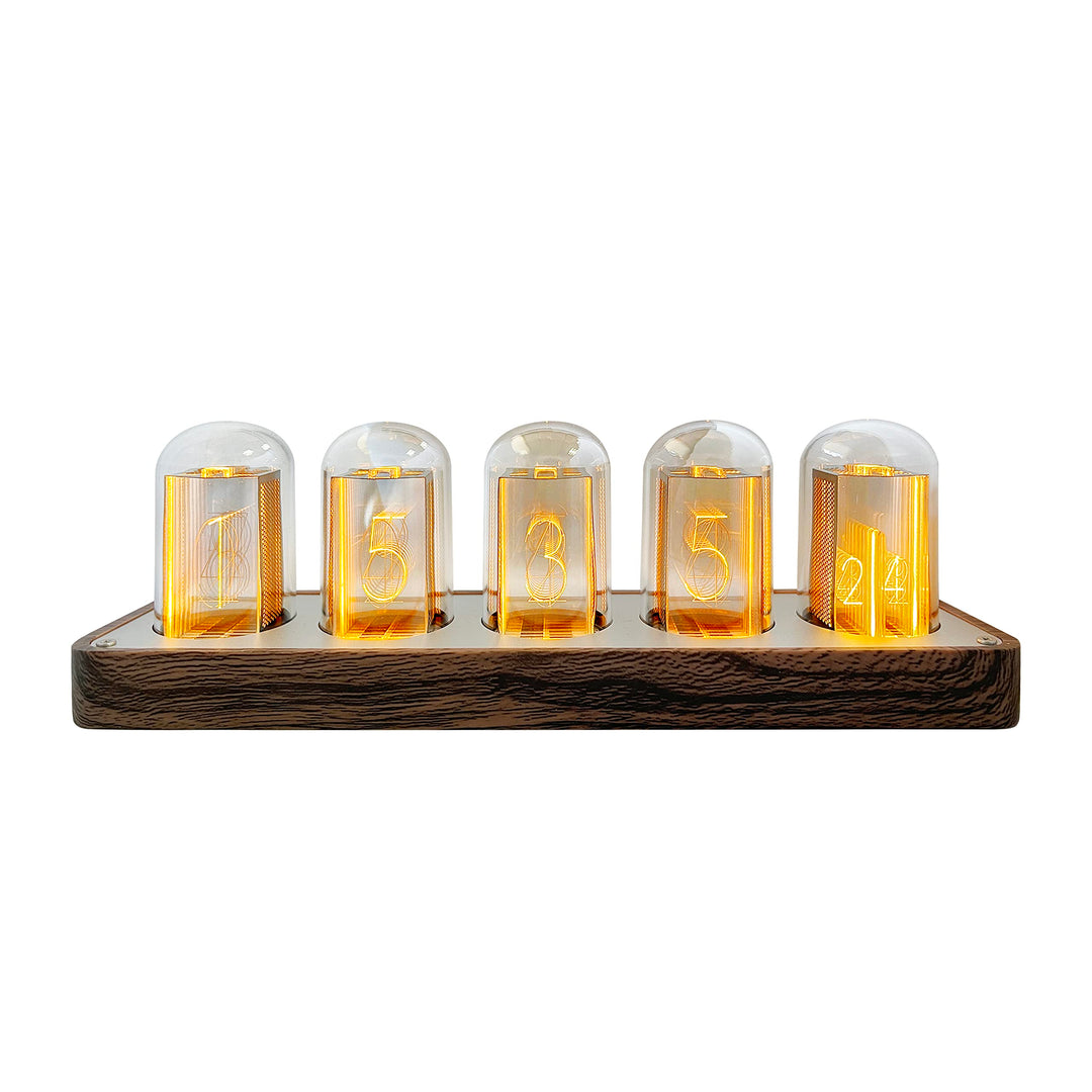 Lonyiabbi Nixie Röhrenuhr, elektronisch, LED-Leuchten, Mulation, Retro, moderner Holzwecker, USB-bet