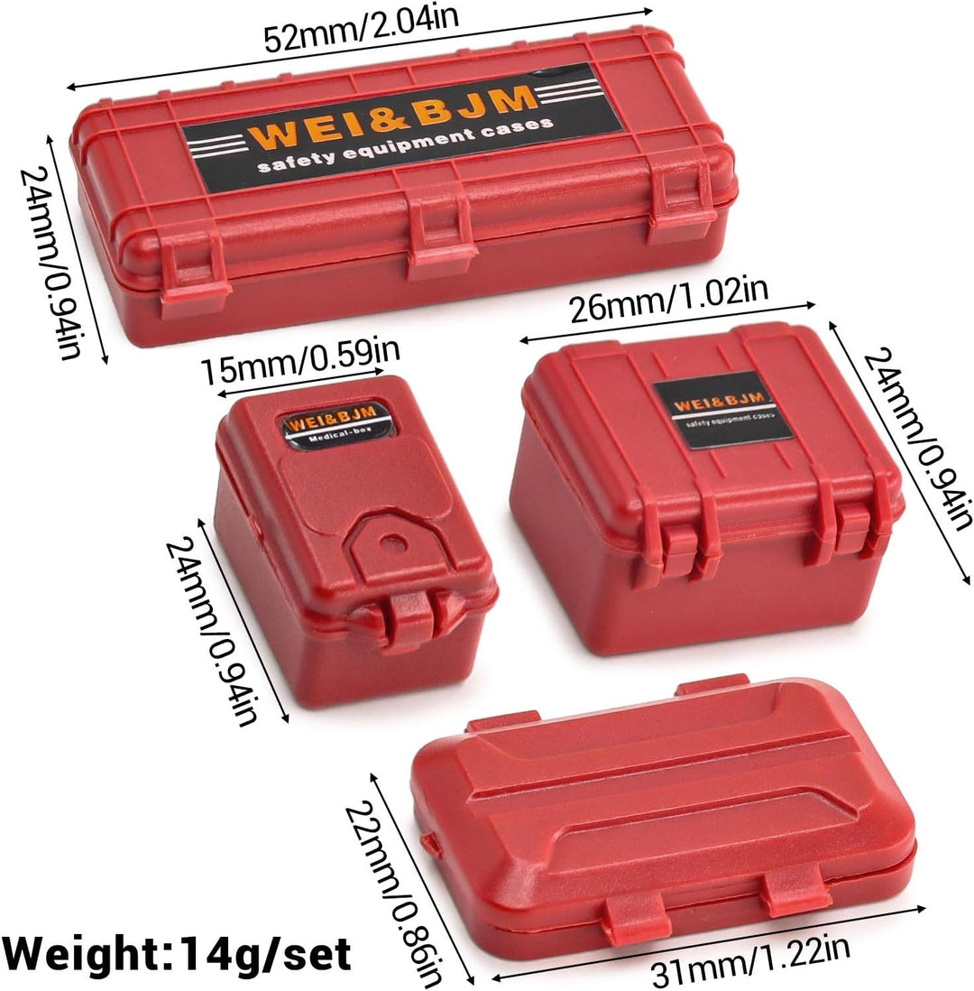 Ezweiji RC Crawler Car Dachdekoration 10-in-1 Tankaufbewahrungsbox, Gepäcknetz, Schaufel, Für Traxxa