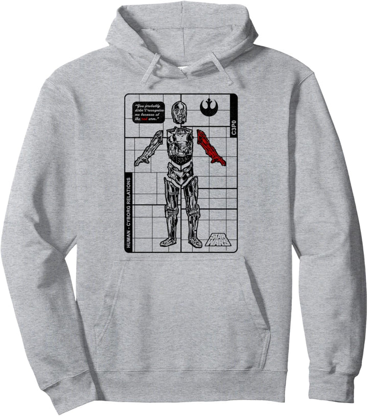Star Wars C-3PO Blueprint Poster Pullover Hoodie
