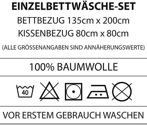 Familando Moderne Wende Bettwäsche-Set 135 x 200 cm 80 x 80 cm mit Traumfänger 100% Baumwolle Dream-