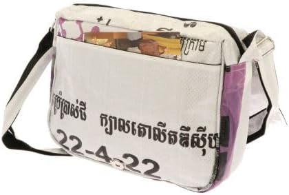 More Than Hip Qinisa Messenger Bag - Kleine Umhängetasche Damen aus Recycelten Zementsäcke Leichte S