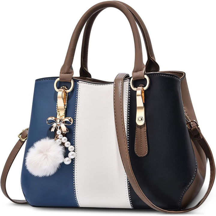 DORRISO Damen Handtasche Mode Pompons Anhänger Umhängetasche Elegantes Casual Reise Handtasche Fraue